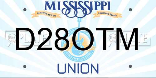 D28OTM Mississippi License Plate