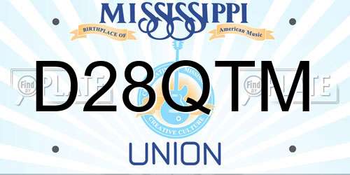 D28QTM Mississippi License Plate