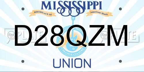 D28QZM Mississippi License Plate