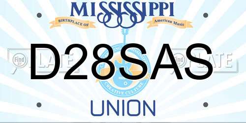 D28SAS Mississippi License Plate