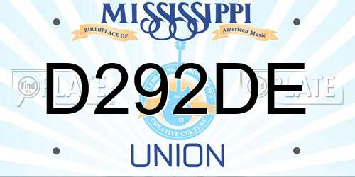 D292DE Mississippi License Plate