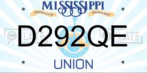 D292QE Mississippi License Plate