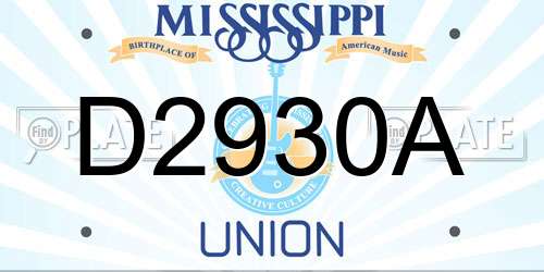 D2930A Mississippi License Plate