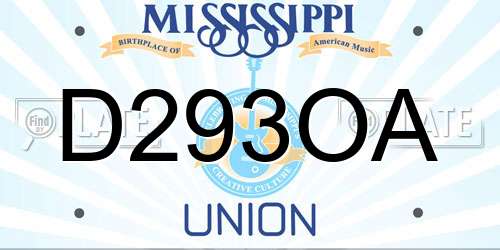 D293OA Mississippi License Plate