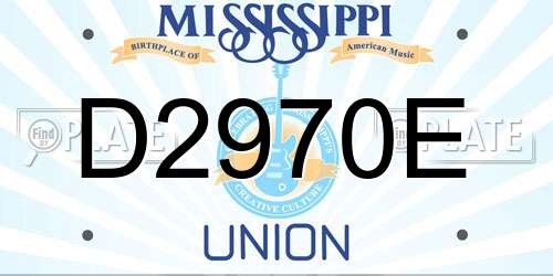 D2970E Mississippi License Plate