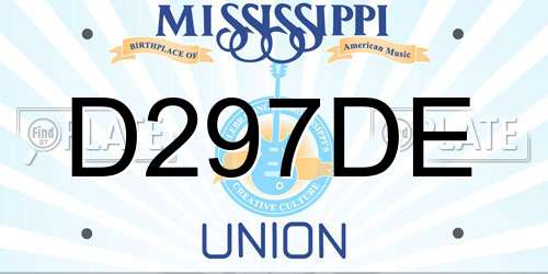 D297DE Mississippi License Plate