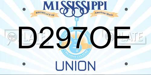 D297OE Mississippi License Plate