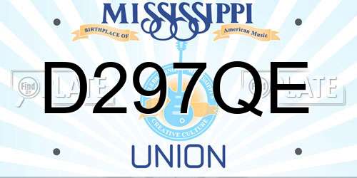 D297QE Mississippi License Plate