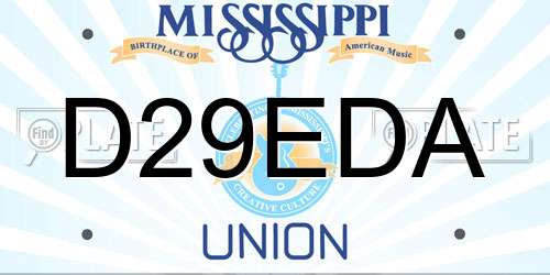 D29EDA Mississippi License Plate
