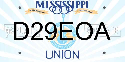 D29EOA Mississippi License Plate