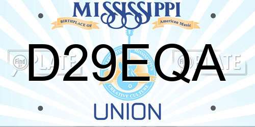 D29EQA Mississippi License Plate