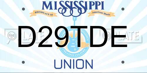 D29TDE Mississippi License Plate