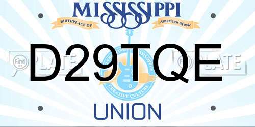 D29TQE Mississippi License Plate