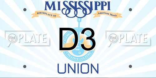 D3 Mississippi License Plate