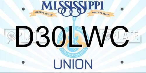 D30LWC Mississippi License Plate
