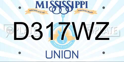 D317WZ Mississippi License Plate