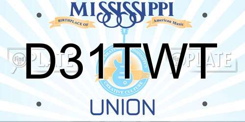 D31TWT Mississippi License Plate