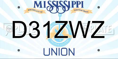 D31ZWZ Mississippi License Plate