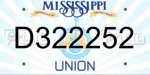 D322252 Mississippi License Plate