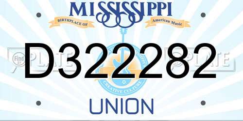 D322282 Mississippi License Plate
