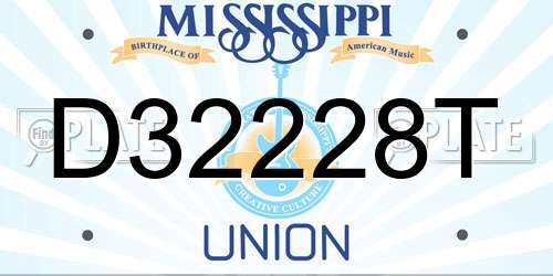 D32228T Mississippi License Plate