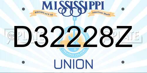 D32228Z Mississippi License Plate