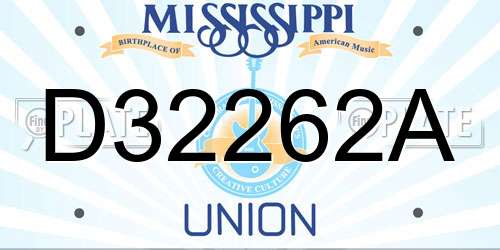 D32262A Mississippi License Plate