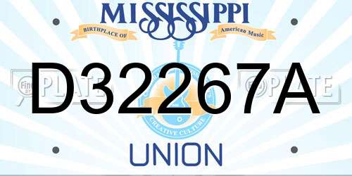 D32267A Mississippi License Plate