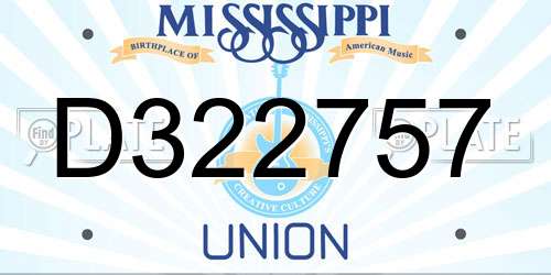 D322757 Mississippi License Plate