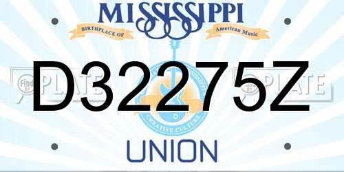 D32275Z Mississippi License Plate