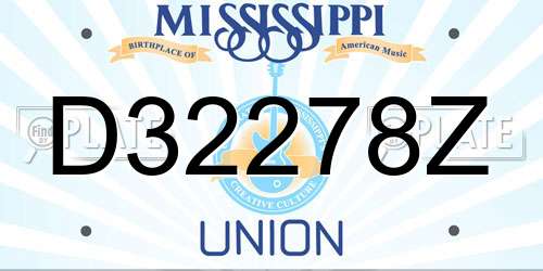 D32278Z Mississippi License Plate