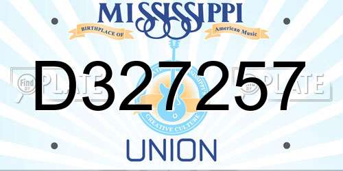 D327257 Mississippi License Plate