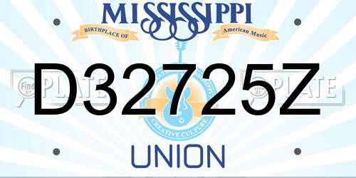 D32725Z Mississippi License Plate