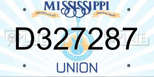 D327287 Mississippi License Plate