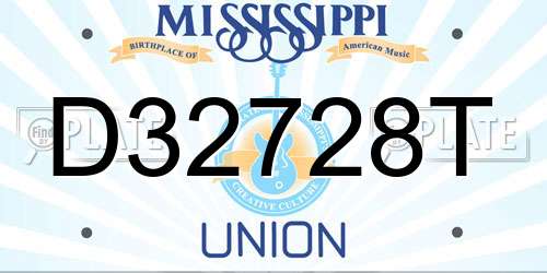 D32728T Mississippi License Plate