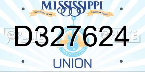 D327624 Mississippi License Plate