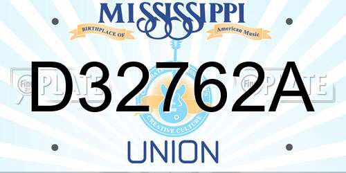 D32762A Mississippi License Plate