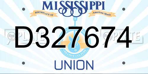 D327674 Mississippi License Plate