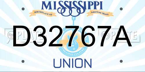 D32767A Mississippi License Plate