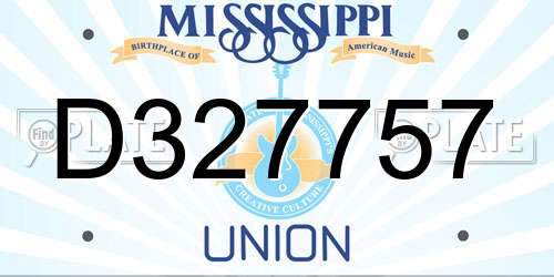 D327757 Mississippi License Plate