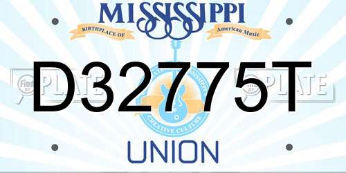 D32775T Mississippi License Plate