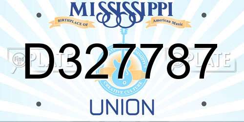 D327787 Mississippi License Plate