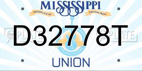D32778T Mississippi License Plate