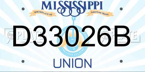 D33026B Mississippi License Plate