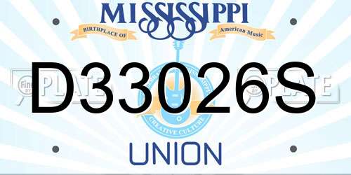 D33026S Mississippi License Plate