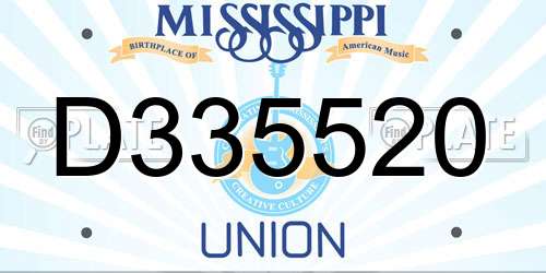 D335520 Mississippi License Plate