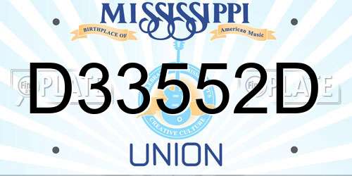 D33552D Mississippi License Plate