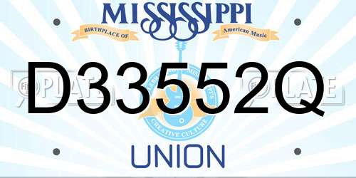 D33552Q Mississippi License Plate