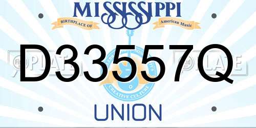 D33557Q Mississippi License Plate