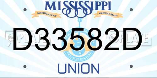 D33582D Mississippi License Plate